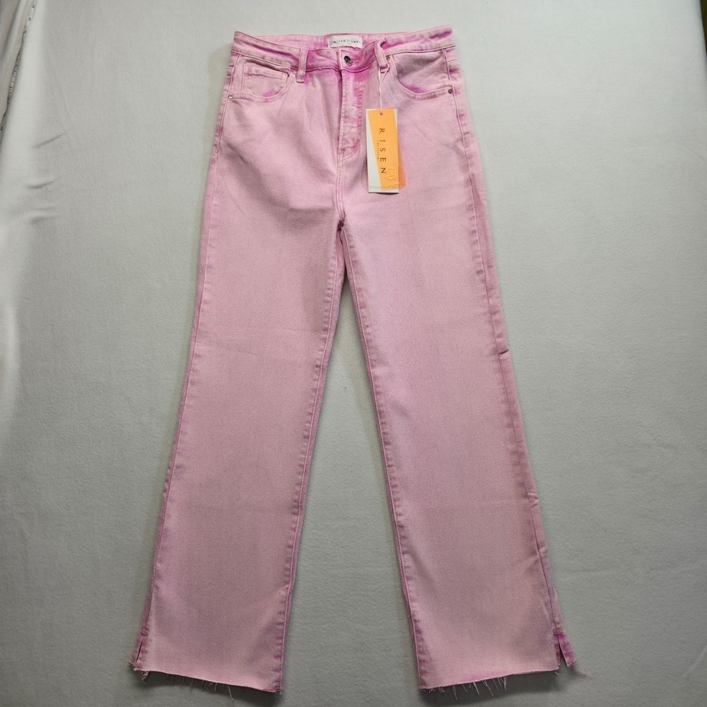 Risen Los Angeles Women's Pink Denim Straight Leg Jeans Size 13 (31X29) NWT